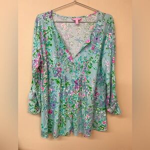 LILLY PULITZER Floral Print Women's Top - Multicolor XL